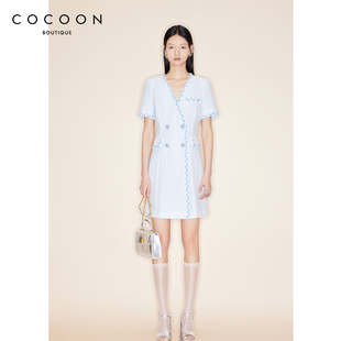 女短袖 COCOON商场同款 连衣裙2023春季 新款 香风裙子24203AF022006