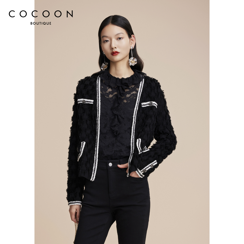 商场同款上衣COCOON荷叶边时尚