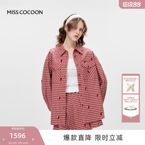 MISSCOCOON可可尼格纹翻领衬衫