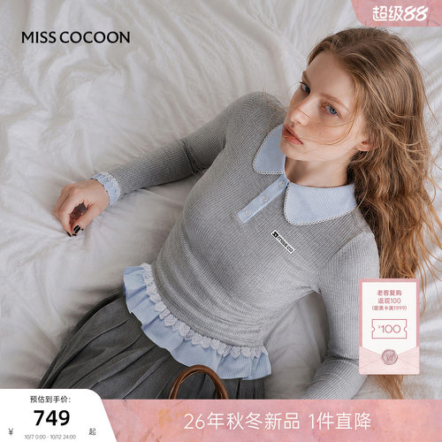 MISSCOCOON可可尼娃娃领蕾丝上衣