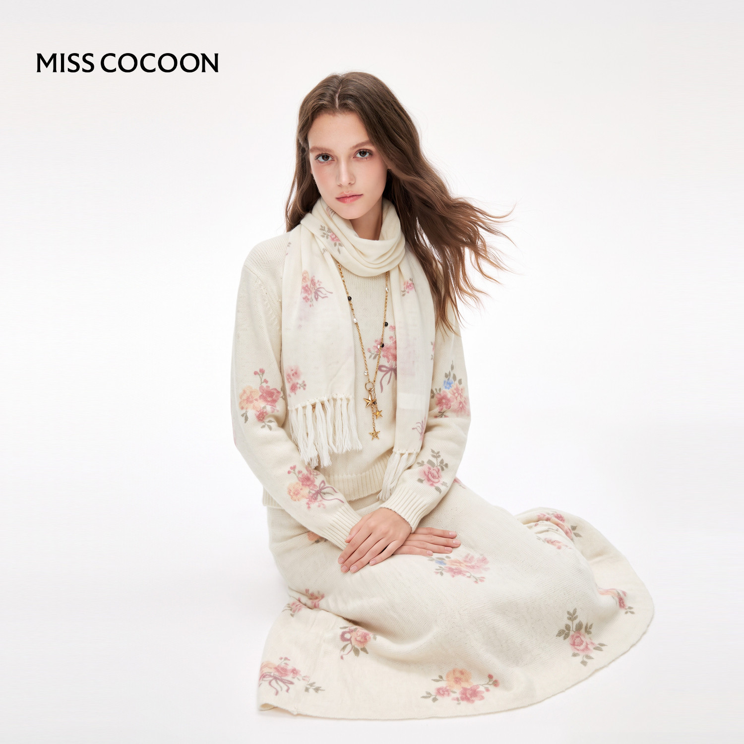 MISSCOCOON可可尼印花绵羊毛套装