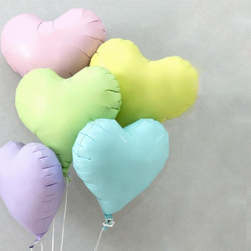 22寸桃心尼龙磨砂情人节婚庆生日派对铝膜气球心形爱心飘空气球