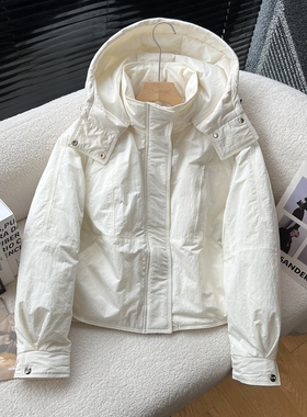 above deck高端欧货轻户外羽绒服女短款脱卸帽2025新款薄款外套