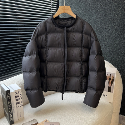 above deck圆领羽绒服女短款针织拼接百搭显瘦保暖高品质原版外套