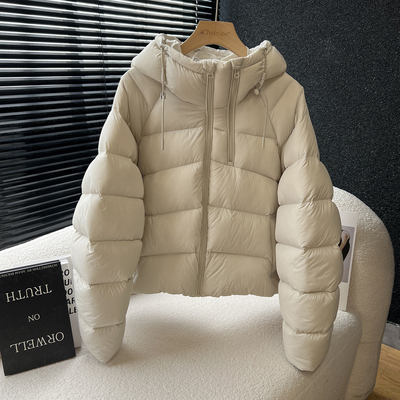 above deck新款云朵泡芙连帽羽绒服女短款双拉链原创加厚宽松女装