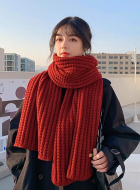 2023新款韩版毛线围巾女秋冬季加厚保暖学生百搭可爱网红围脖ins