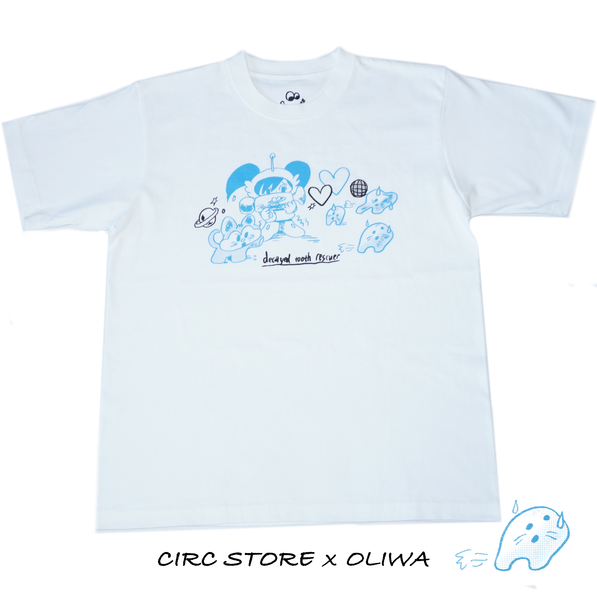 circ store x oliwa 奥莉蛙艺术家合作款 小猫与战士原创设计t恤