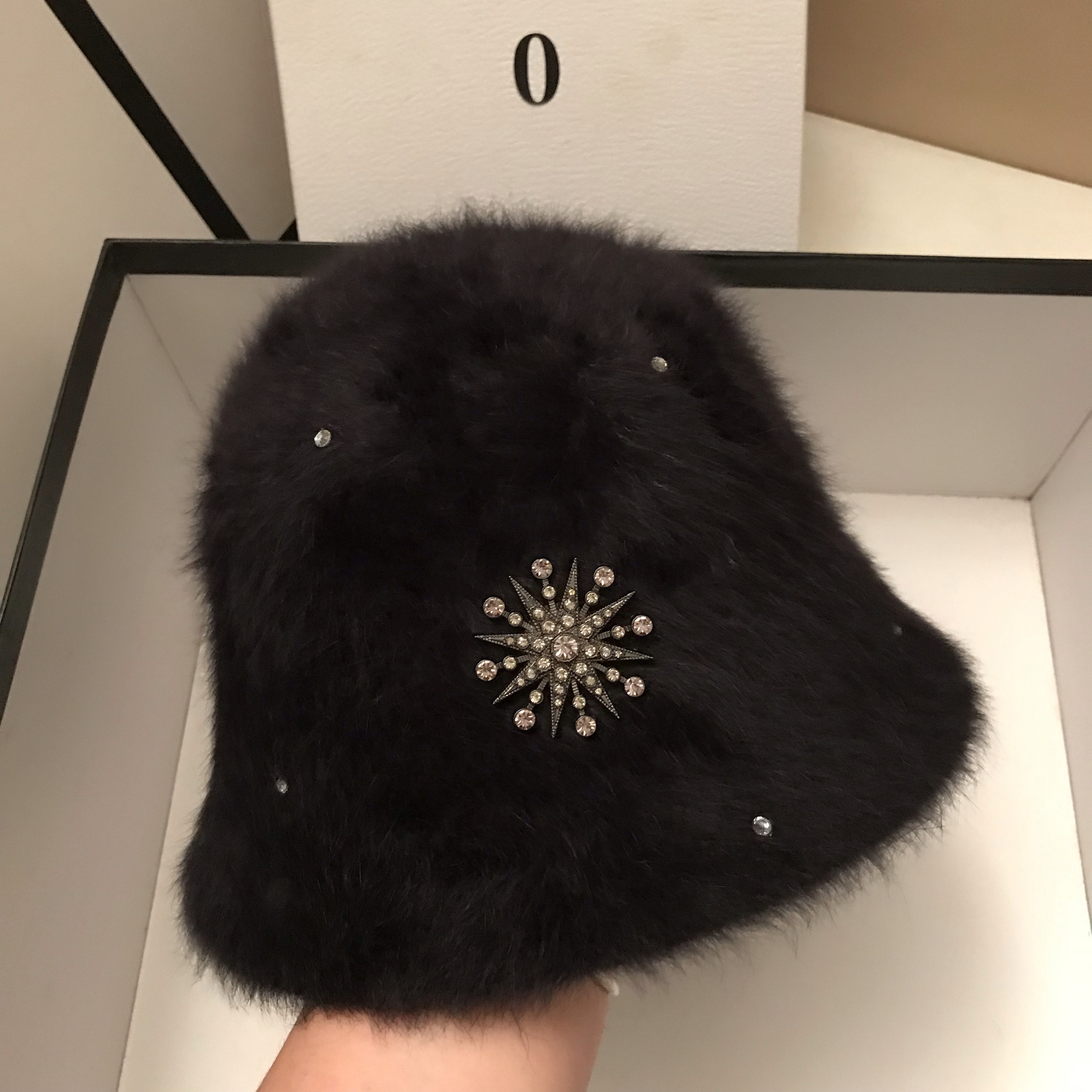 雪地帽渔夫帽兔毛黑色显脸小女秋冬大头围2025新款保暖帽子冬款潮,服饰配件/皮带/帽子/围巾,帽子,淘宝优惠券,粉丝福利购,淘宝优惠卷