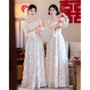 高级感平时可穿 加厚婚礼姐妹团晚礼服长袖 绝美伴娘服2025新款 冬季