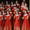 高端星河亮片大合唱团演出服女长裙成人主持晚礼服红歌比赛表演服