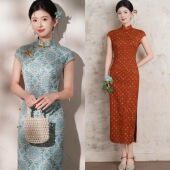 复古 2026新款 花满絮中式 绝美旗袍女夏复古改良高端大气上档次长款