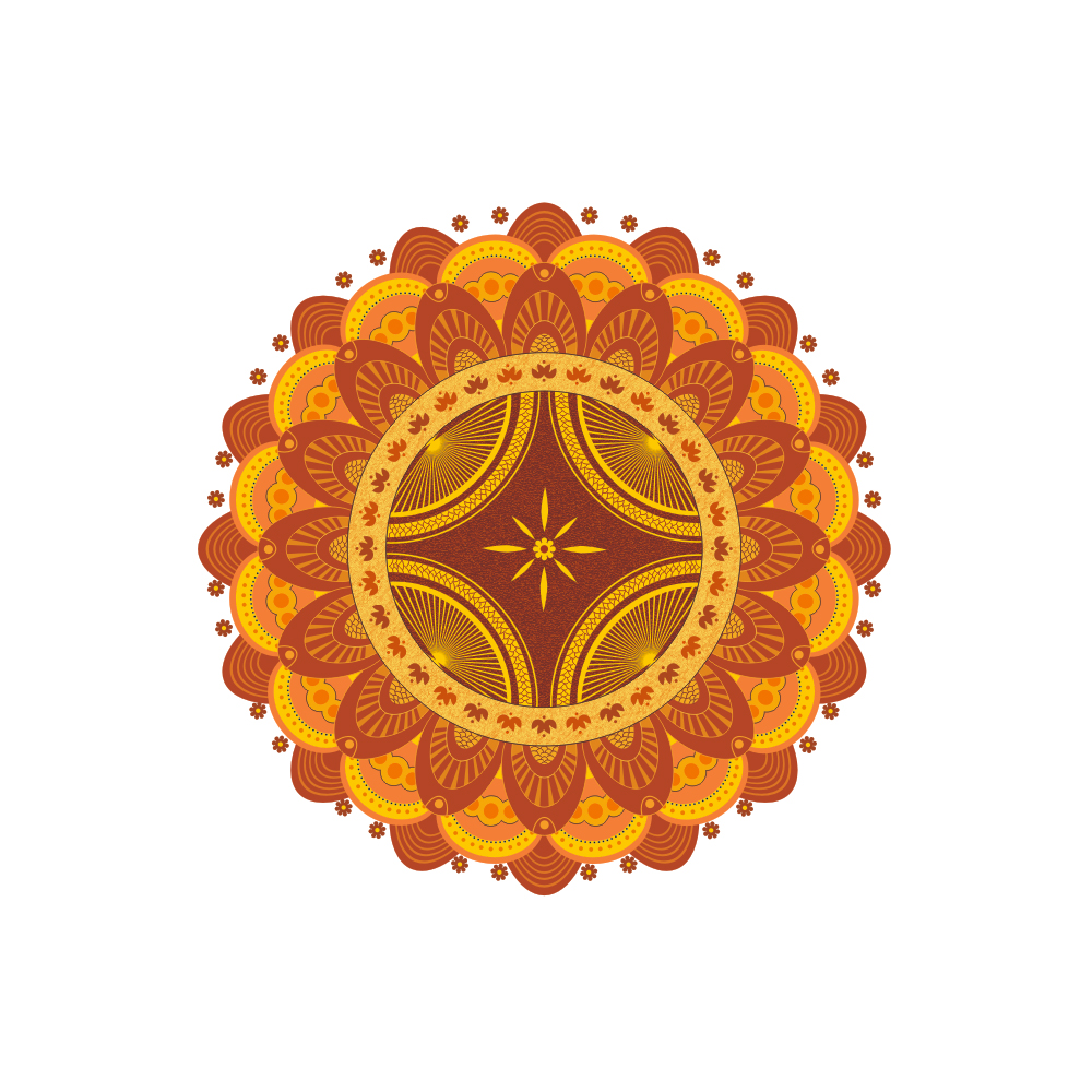 原创曼陀罗花纹圆形装饰图案商用