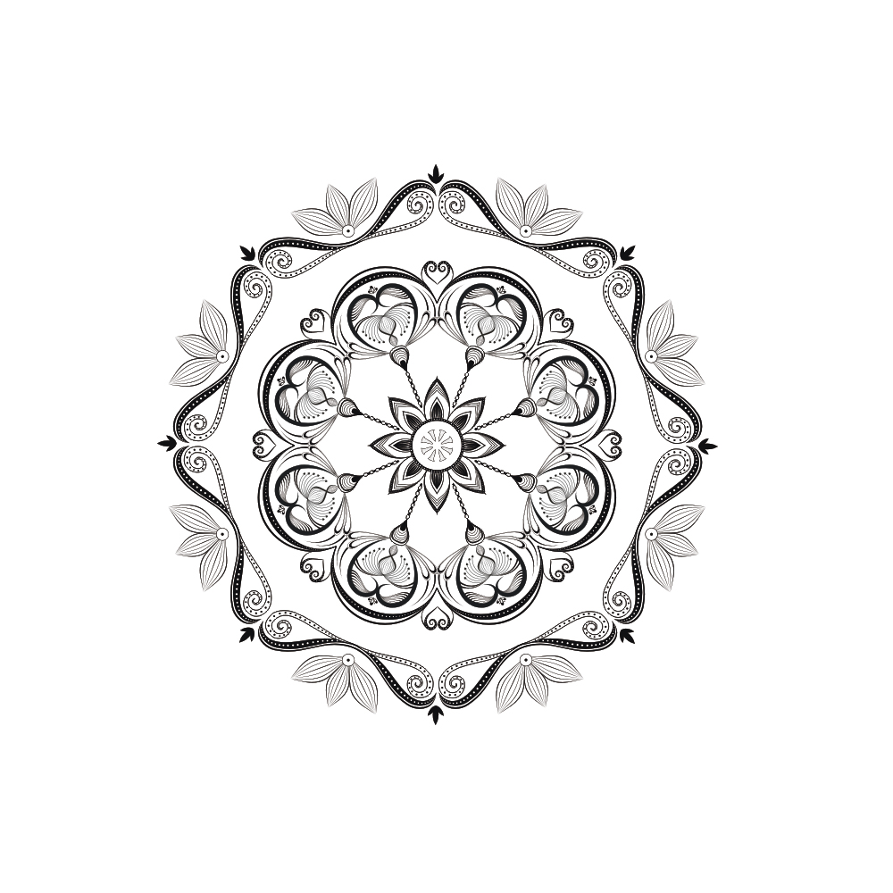 圆形花纹图案原创曼陀罗花纹装饰