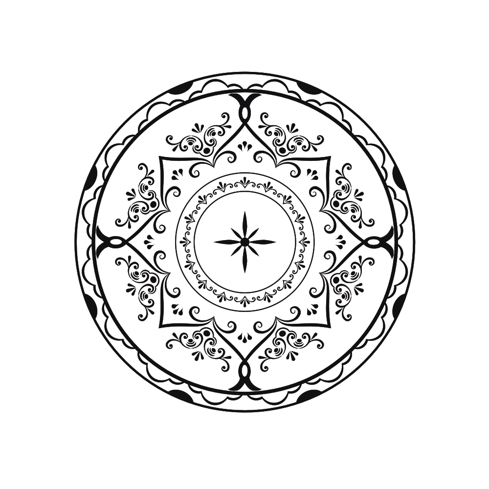 原创曼陀罗花纹圆形装饰图案商用