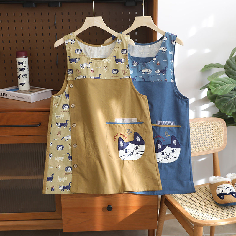 美，很美 出口日本正品猫咪围裙防油污家用厨房可爱女罩衣烘焙画,家庭/个人清洁工具,围裙,淘宝优惠券,粉丝福利购,淘宝优惠卷