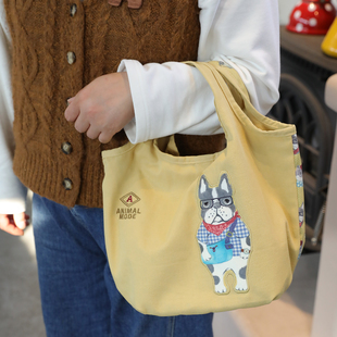 日常搭子软乎乎很随性出口日本正品手提篮子包手拎袋通勤便当日式