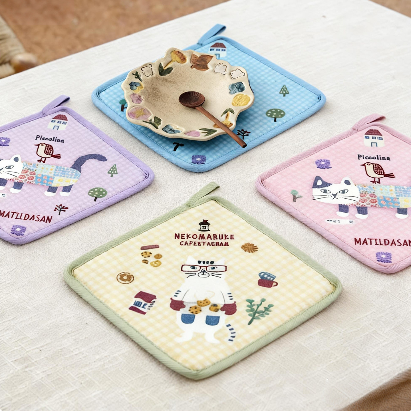 元气角落 日式小清新 出口日本正品方形隔热垫防烫耐热布艺锅碗垫,居家布艺,餐垫,淘宝优惠券,粉丝福利购,淘宝优惠卷