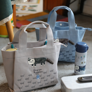 多分层有拉链有水杯出口日本正品手提包托特包手拎包通勤逛街布艺