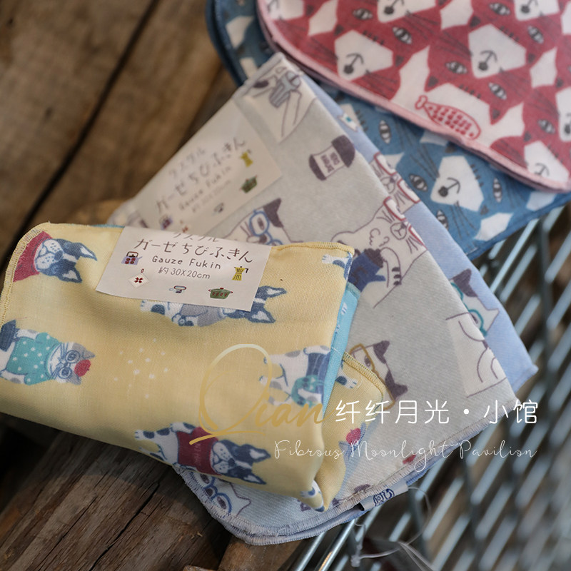 多用途纯棉纱布巾 擦手巾洗脸巾出口日本正品厨房洗碗巾超软2条装