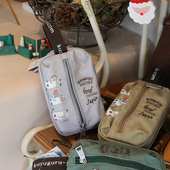 遛弯小包妈妈收纳手腕包出口日本正品 双拉链手拎零钱包手拿包手挽