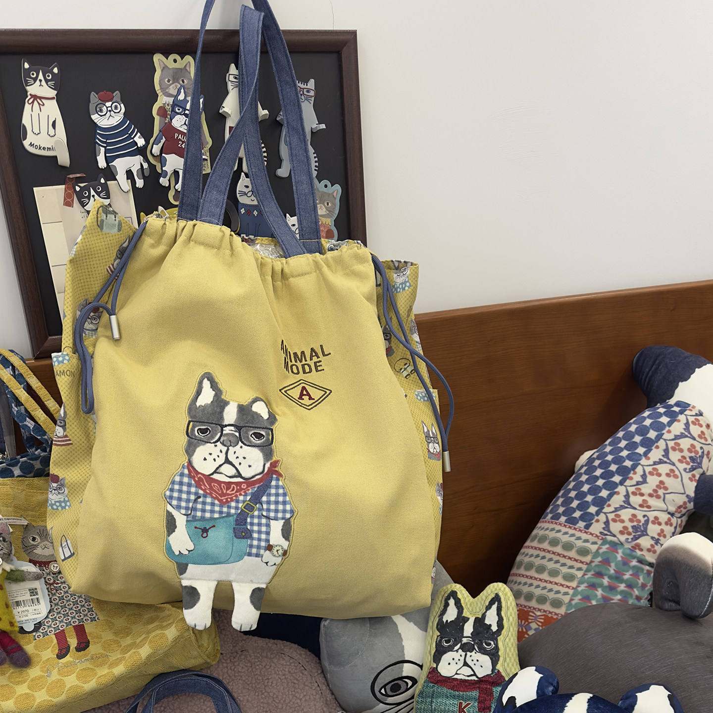 早八通勤实用包 A4大布袋出口日本正品水杯位单肩布包手拎袋提包