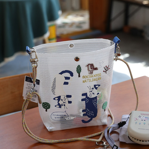 防水透明单肩包出口日本正品猫咪