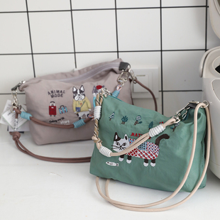 实用多背法重工刺绣斜挎包出口日本kusuguru正品腋下单肩手提小包