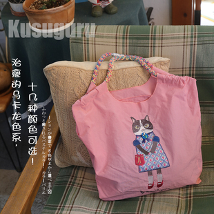实用主义重工刺绣尼龙微防水单肩购物袋Kusuguru正品手提包手拎袋
