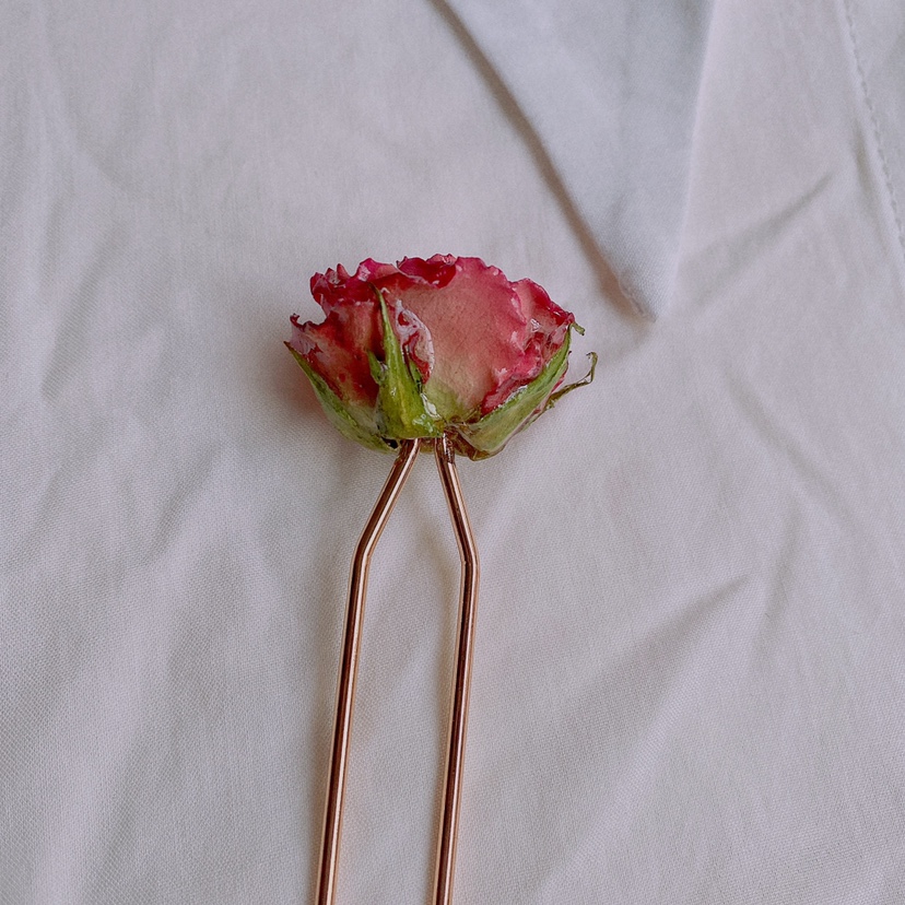 开到茶蘼花事了 原创设计双直真花玫瑰发簪汉服日常簪子