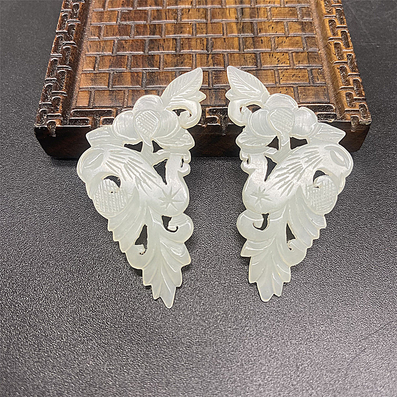 和田玉喜上眉梢对佩玉佩吊坠挂件