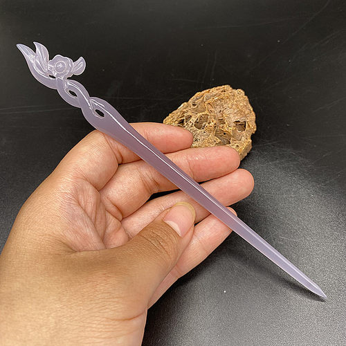 发簪头饰琉璃烟灰紫簪子发饰发钗