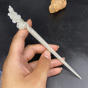 新款和田玉青白玉梅花玉簪发簪复古新中式发饰古风汉服发钗头饰品