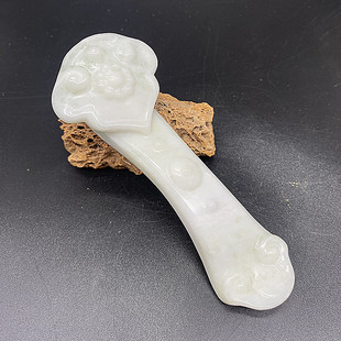 蓝田玉如意手把件小摆件礼品正品人生如意把玩件家居风水事事如意