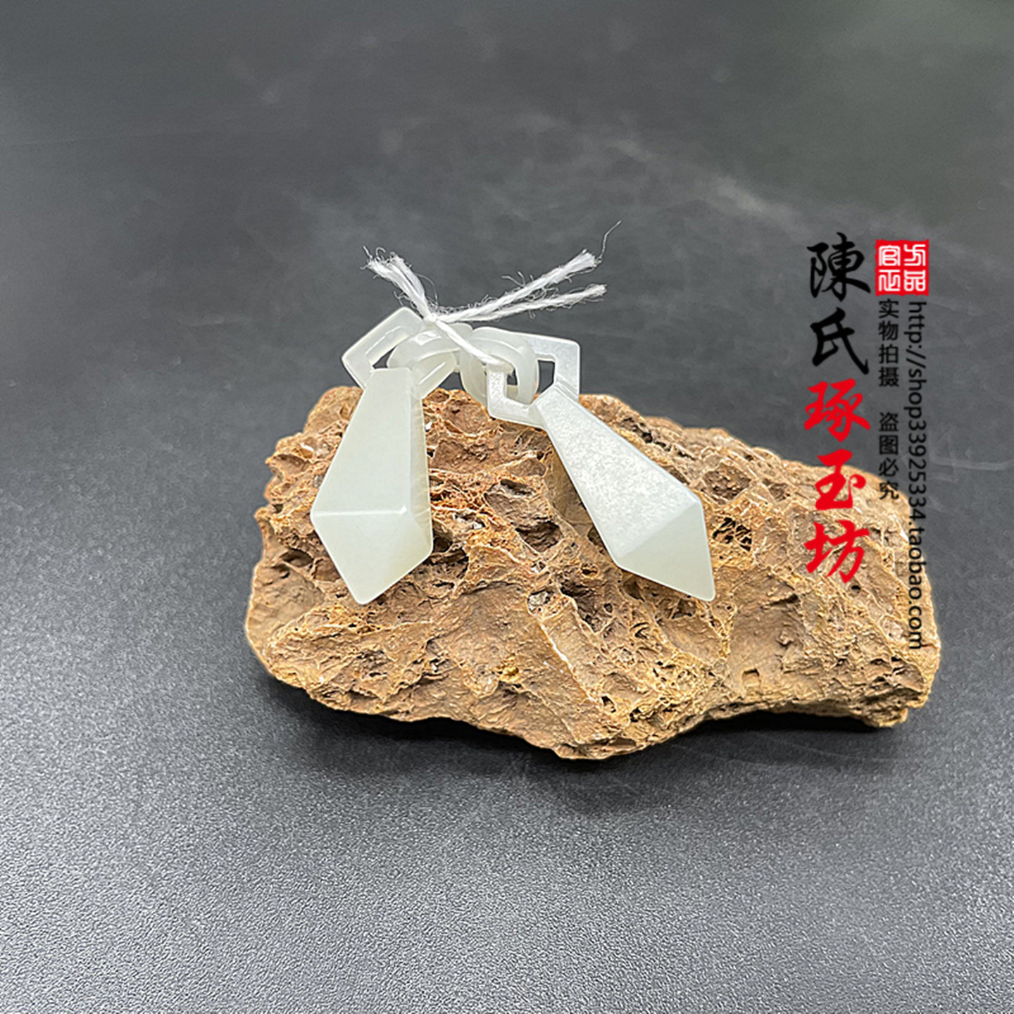 新款和田玉菱形耳坠耳饰手工雕刻耳坠子时尚典雅大气耳勾女士耳饰