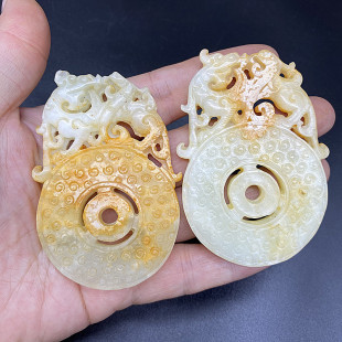 岫玉玉佩腰佩玉吊坠龙凤玉牌子蝌蚪纹玉璧腰挂古风汉服腰坠古玩玉