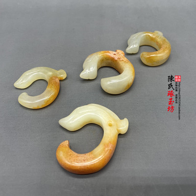 古玩玉器岫玉仿古龙玉龙勾