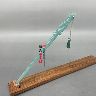 原创新款凤凰发簪头饰发饰国风簪子步摇流苏簪琉璃天青色旗袍簪子