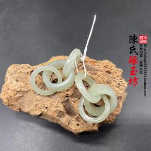 环环相扣圆环16mm平安环吊坠DIY配件吊饰项链和田玉真玉三环耳坠