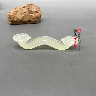 天然岫玉如意玉小摆件笔搁把件吊坠挂件真玉小如意挂饰浅绿色如意