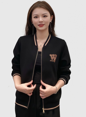 妈妈夹克m.d.y梦蝶缘正品A681秋季黑色微标时尚装棒球服