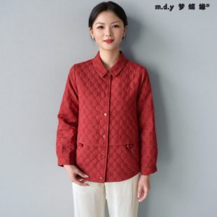 修身 字母格子简约时尚 外套 1秋款 妈妈外套m.d.y梦蝶缘A601