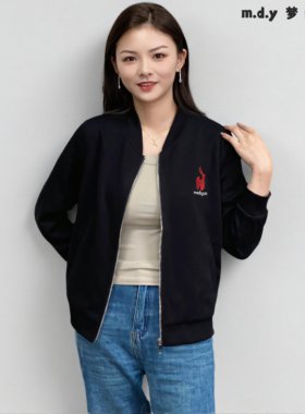 妈妈外套m.d.y梦蝶缘A672春秋衣橱首选时尚微标极简风黑色夹克