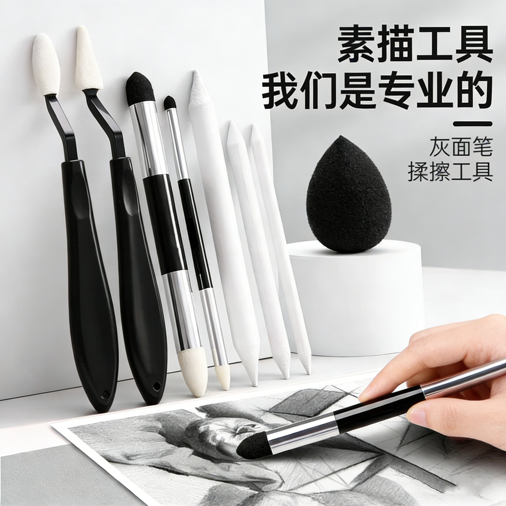 灰面笔擦揉工具擦刀嵌套牢固