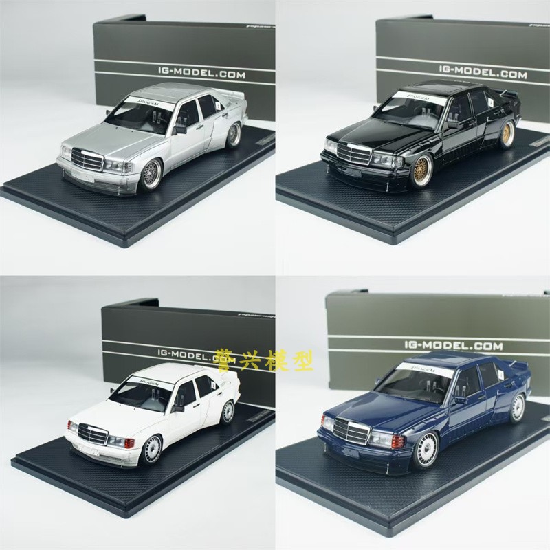 奔驰BENZ190E火箭兔IG1:18模型现货轿车汽车礼物礼品德国JDM