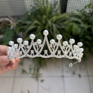 女孩公主高端大气奢华水晶王冠女神生日18岁成人礼头饰新娘发饰