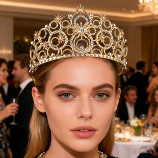 新款欧美皇冠头饰新娘女王选美大气欧美奢华走秀舞台表演配饰