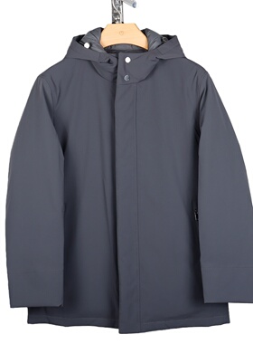 金利来商务连帽中长款羽绒服男冬季保暖外套灰色MDSG53914006-58