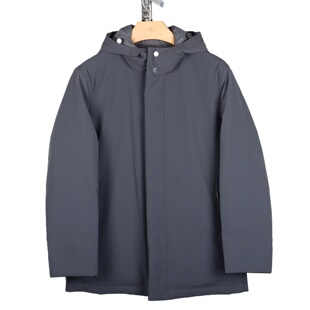 金利来商务连帽中长款羽绒服男冬季保暖外套灰色MDSG53914006-58