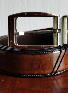 正品金利来针扣皮带男士真皮腰带裤带BBDD089-32002-57