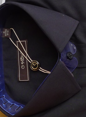 正品金利来男装长袖黑色衬衫秋翻领商务衬衣MSL16162002-99